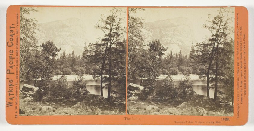 The Lake, Yosemite Valley, Mariposa County, Cal., No. 1028 from the series "Watkins' Pacific Coast"