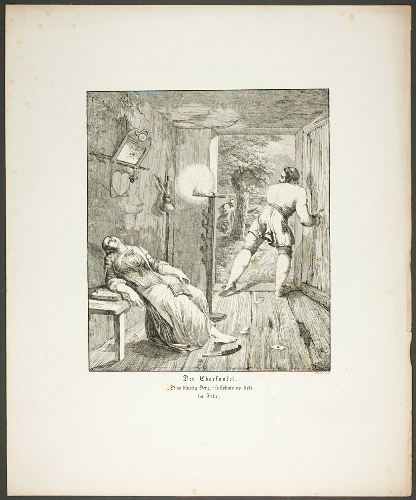 The Carbuncle (Der Karfunkel), plate three from the series Poems in the Dialect of the Upper Rhine Region (Zehn Blätter Zu Hebels Alemannischen Gedichten)