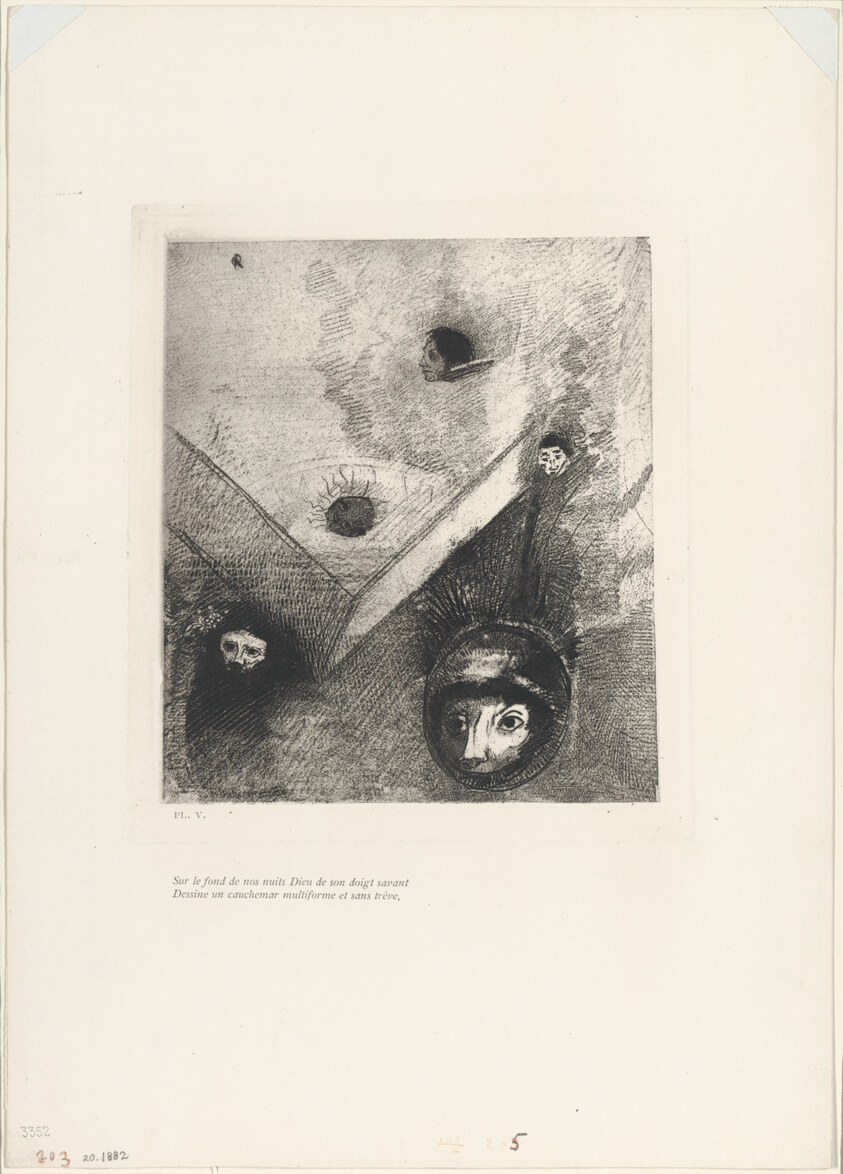 On the Backdrop of Our Nights God with His Knowing Finger Traces a Multiform Implacable Nightmare, plate 6 of 9