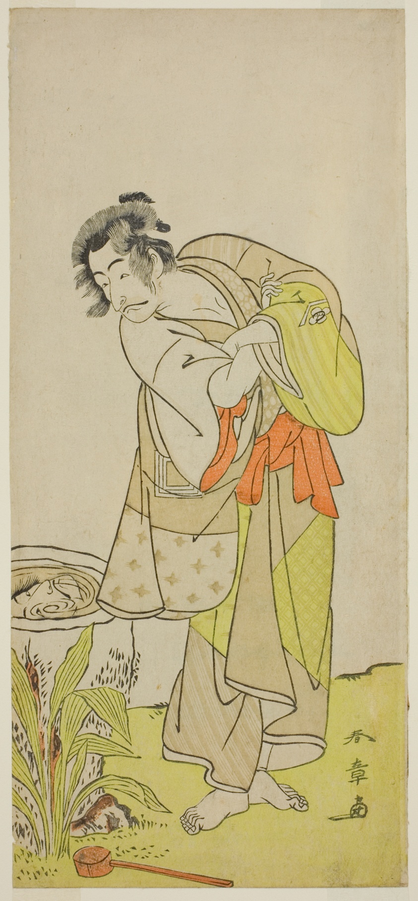 The Actor Ichikawa Danjuro V as Soga no Dozaburo (?) in the Play Shida Yuzuriha Horai Soga (?), Performed at the Morita Theater (?) in the First Month, 1775 (?)