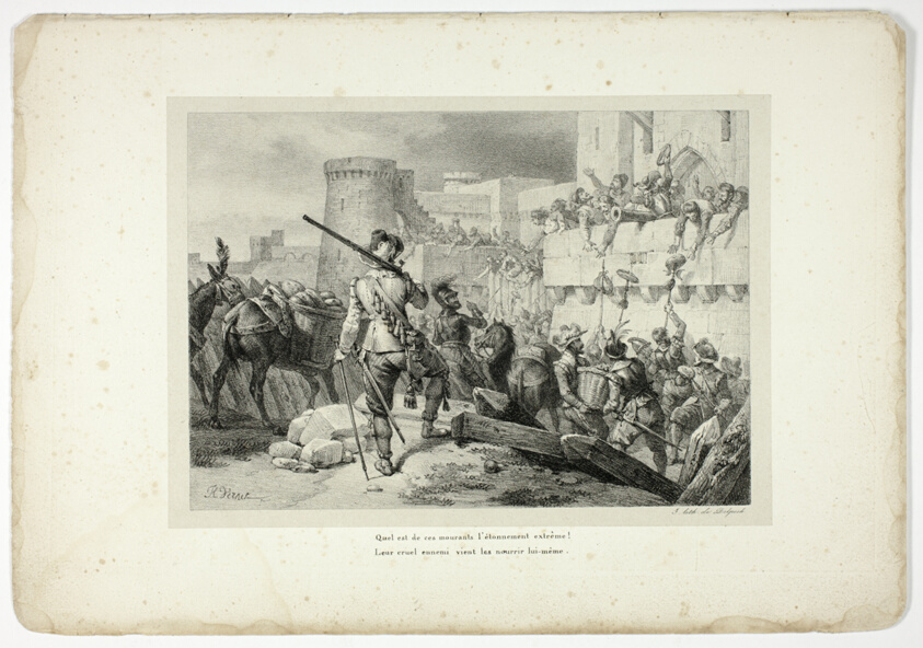 Henri IV Feeds the Parisians He Is Besieging, plate eighteen from La Henriade