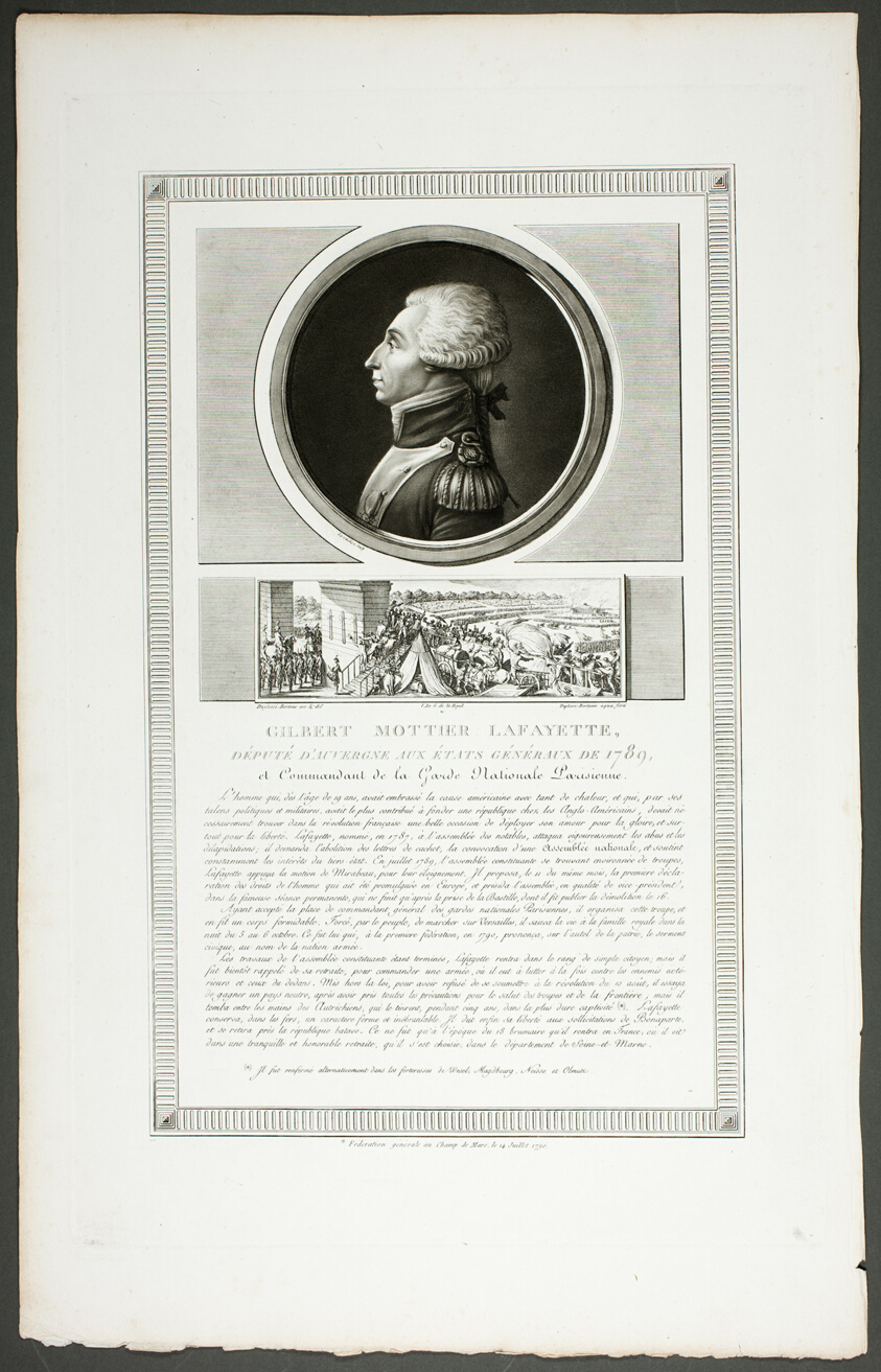 Gilbert Mottier Lafayette..., from the series Tableaux historiques de la révolution française