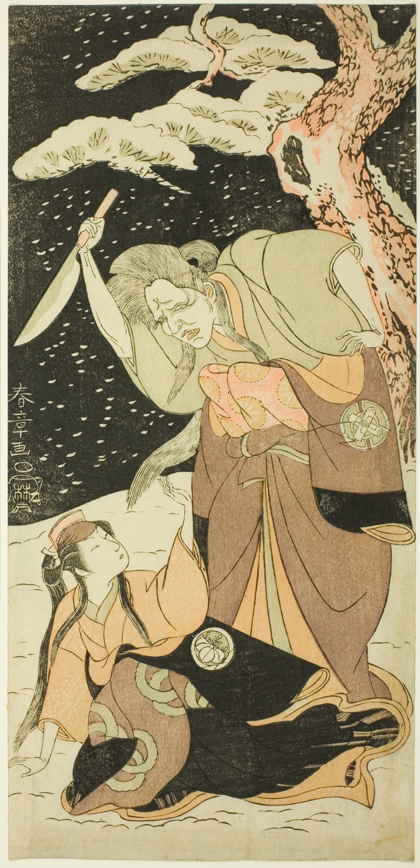 Nakamura Utaemon I as Karashi Baba and Yoshizawa Sakinosuke III as Shirotae