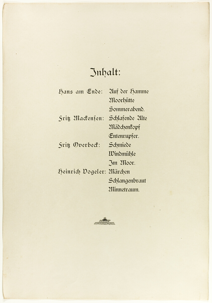 Portfolio, title page and colophon for Vom Weyerberg