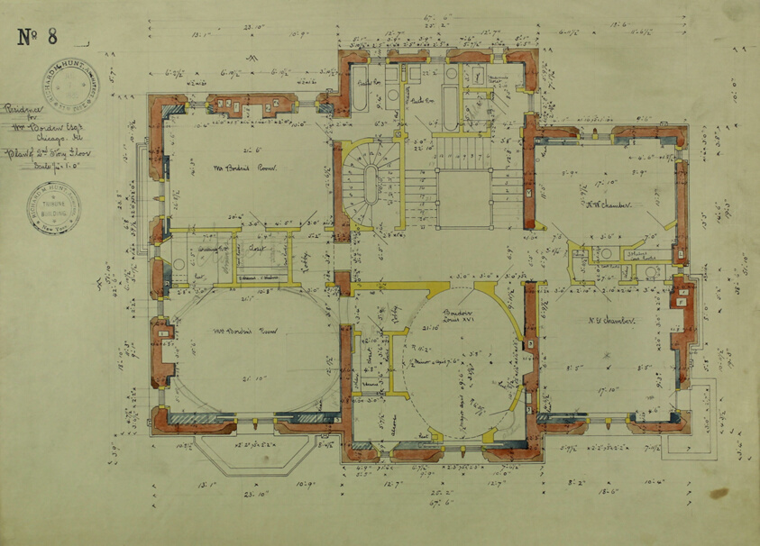 William Borden Residence, Chicago, Illinois, Second Story Plan