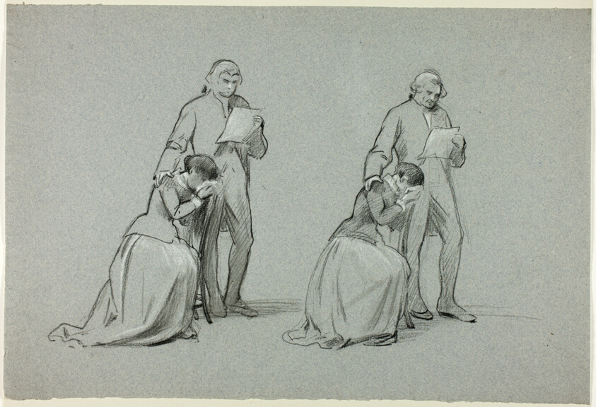 Two Sketches: Father and Daughter
