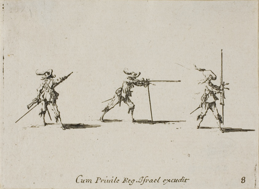 Taking the Firing Position with the Musket, plate eight from The Military Exercises