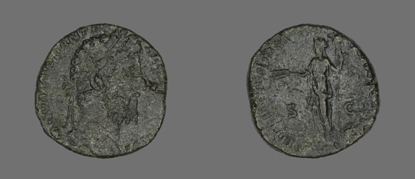 Sestertius (Coin) Portraying Marcus Aurelius or Lucius Verus