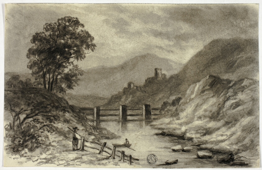 Mountain Stream with Boat