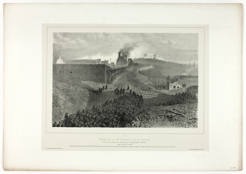 Departure of the third column, called the support, from Souvenirs d’Italie: Expédition de Rome