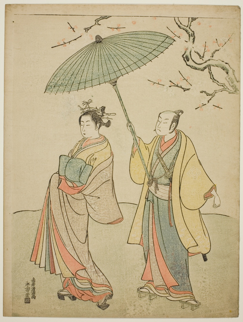The Actors Ichikawa Komazo I (L) and Nakamura Matsue I (R)