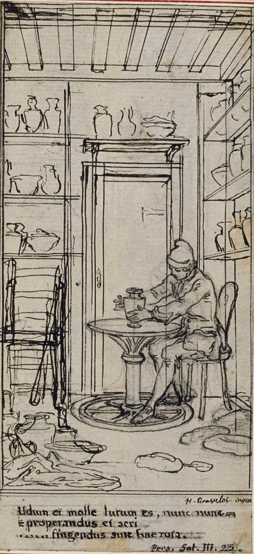 Study for Vignette-Frontispiece in Poncelot's "Principes Generaux pour Servir à l'Education des Enfants", vol. III