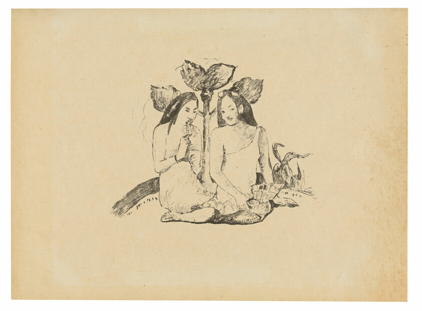 Two Maori Women Squatting Down