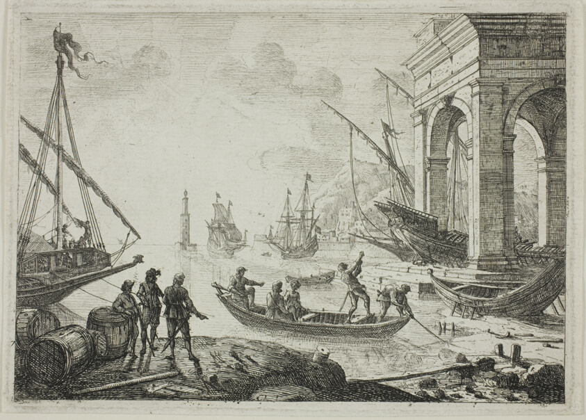 Harbor Scene with a Lighthouse