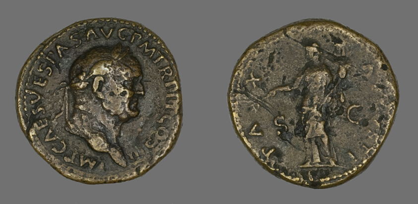 Sestertius (Coin) Portraying Emperor Vespasian