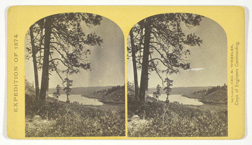 Lagunas Caballo, or Horse Lakes, 14 miles, N. W. from Tierra Amarilla, New Mexico. The water of the lakes is strongly mineral and not fit for men or animals to drink, No. 44 from the series "Geographical Explorations and Surveys West of the 100th Meridian"