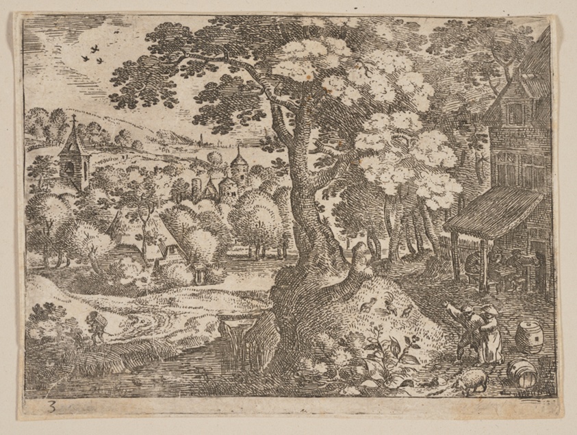 Tavern to Right of a Path, from Landscapes