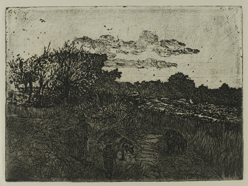 Country at Sunset with Swineherds