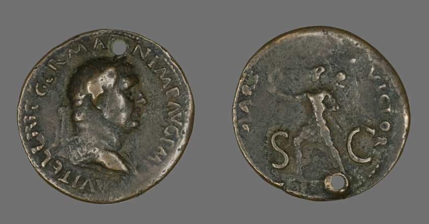 Sestertius (Coin) Portraying Emperor Vitellius