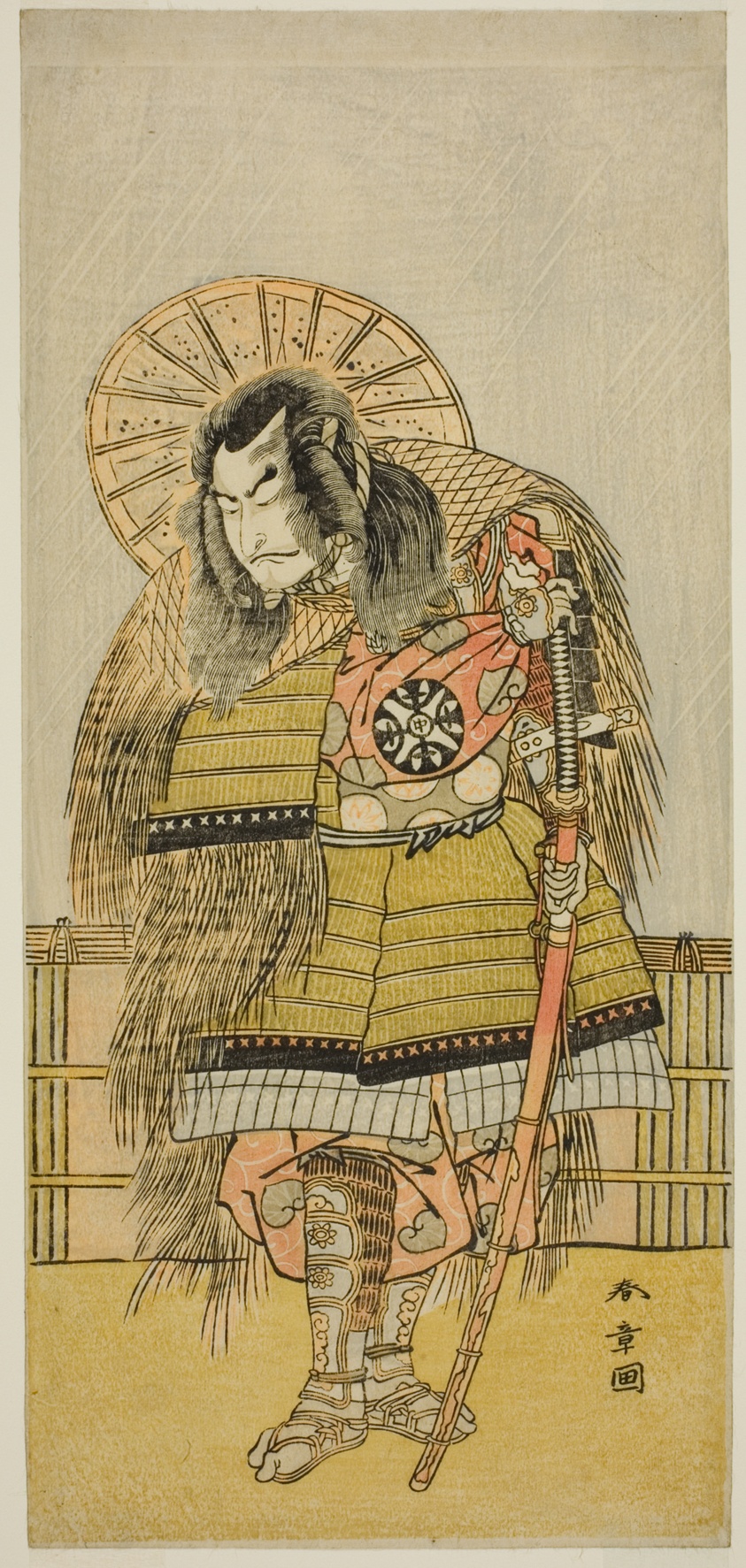 The Actor Nakamura Nakazo I as Takechi Jubei Mitsuhide in the Play Shusse Taiheiki, Performed at the Nakamura Theater in the Eighth Month, 1775