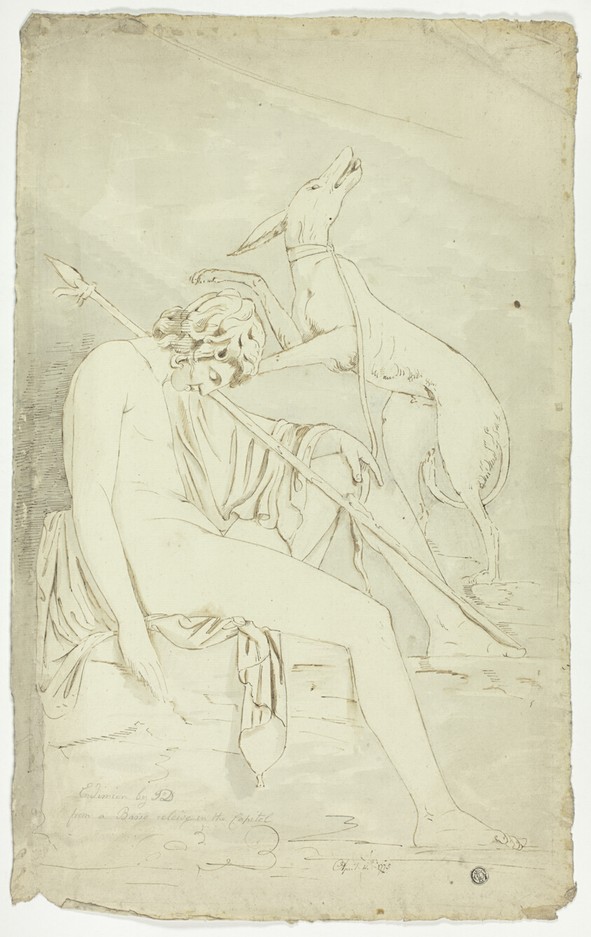 Study of an Ancient Bas-Relief of Sleeping Hunter and Dog
