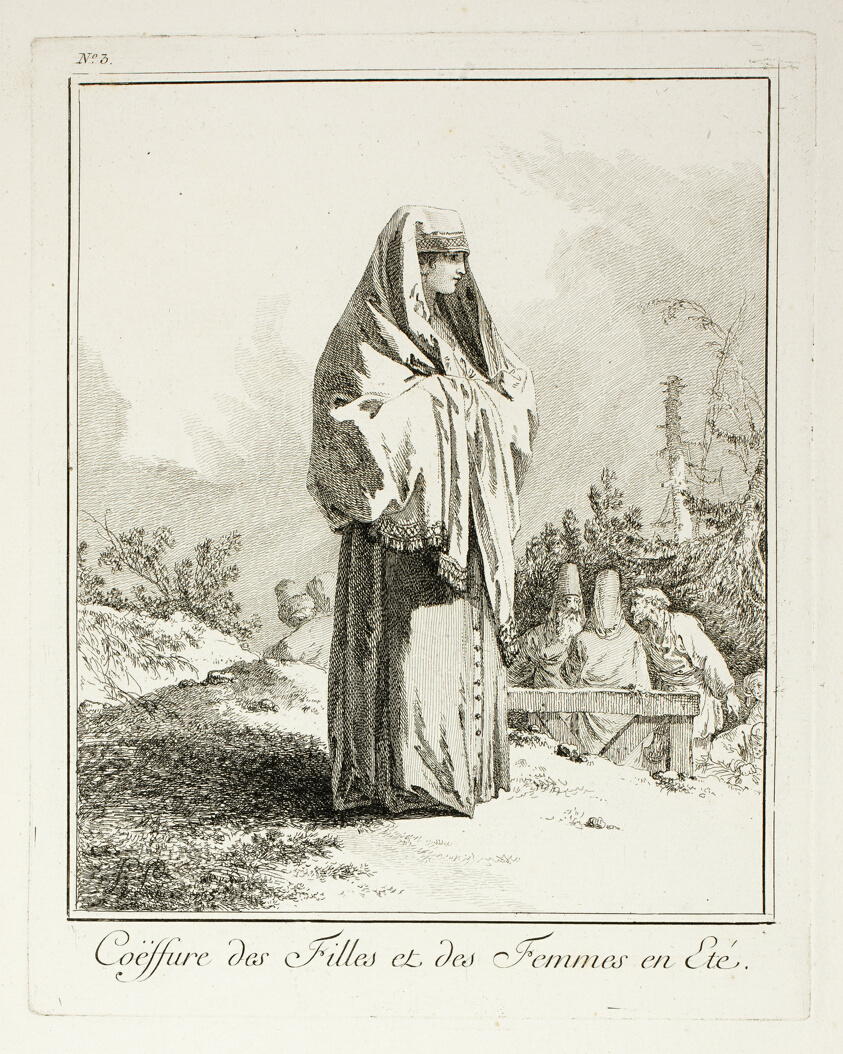 Coeffure des Filles et des Femmes en Ete (Headdress for Girls and Women in the Summer, plate three from Divers Habillements des Peuples du Nord)