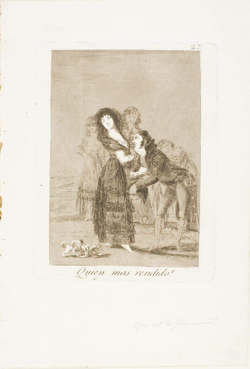 Which of Them is the More Overcome?, plate 27 from Los Caprichos