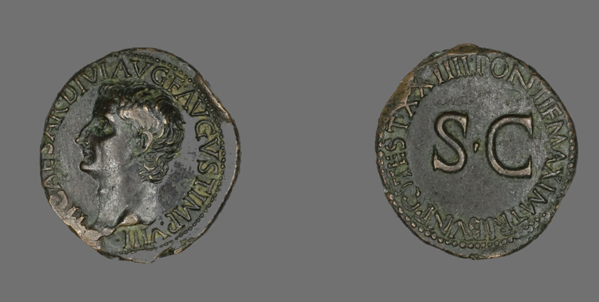 Dupondius (Coin) Portraying Emperor Tiberius