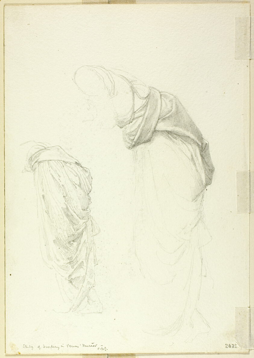 Drapery, two studies for The Mirror of Venus