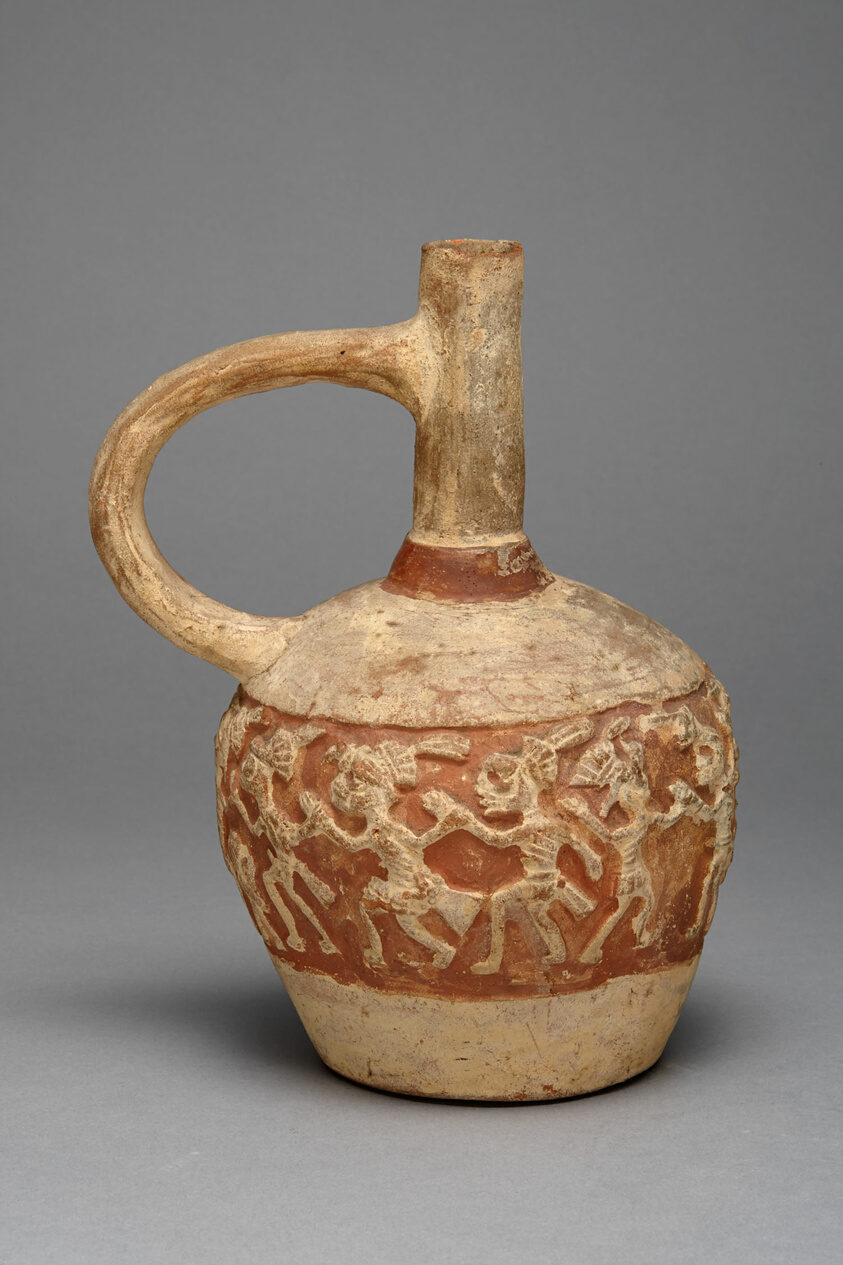 Handeled Jar with a Painted Relief Depicting a Procession of Deceased Figures