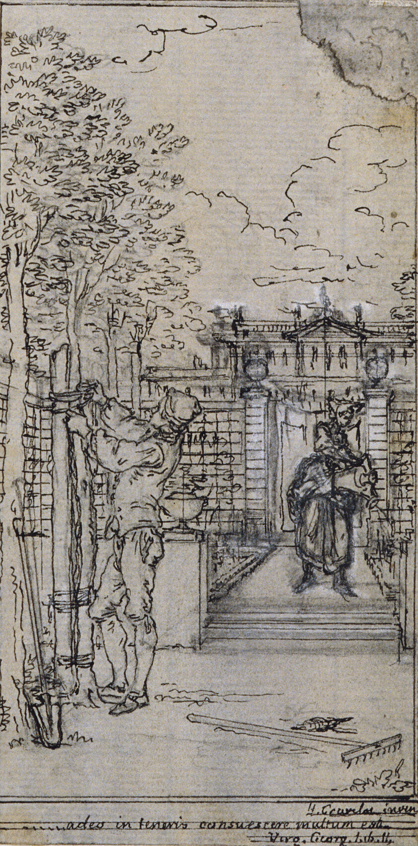 Study for Vignette-Frontispiece in Poncelet's "Principes Generaux pour Servir à l'Education des Enfants", vol. II