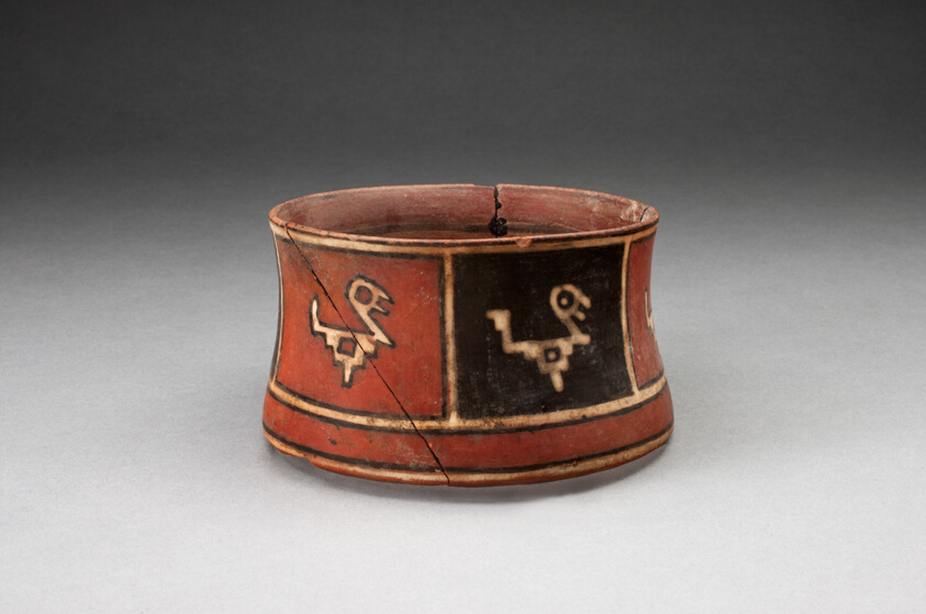 Miniature Straight-sided Bowl with Abstract Bird Motifs