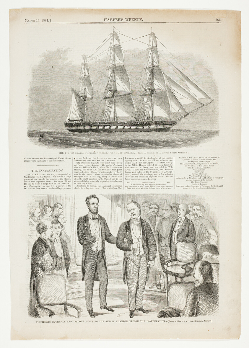 Presidents Buchanan and Lincoln Entering the Senate Chamber Before the Inauguration