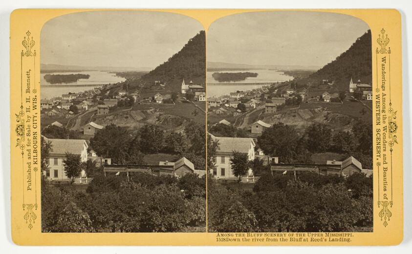 Down the river from the Bluff at Reed's Landing, No. 1528 from the series "Among the Bluff Scenery of the Upper Mississippi"