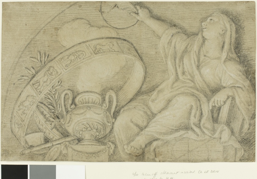 Draped Female Figure with Urn and Wheel of Zodiac