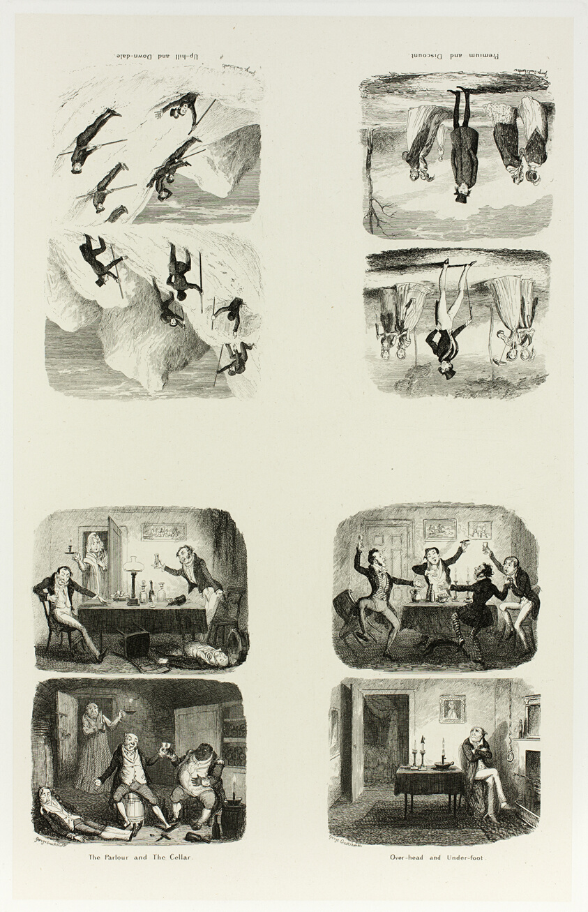 Over-Head and Under-Foot from George Cruikshank's Steel Etchings to The Comic Almanacks: 1835-1853 (top left)