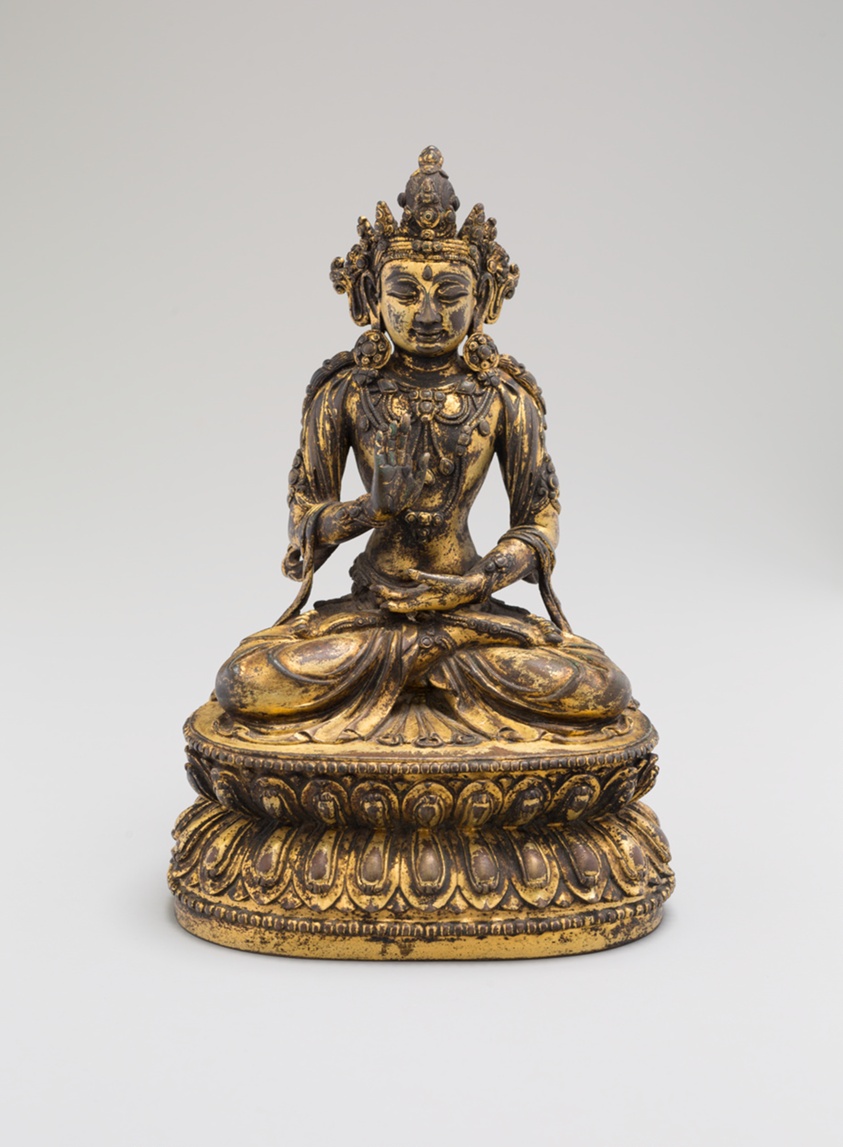 One of the Five Celestial Buddhas, Seated with Hands in Gestures of Meditation (Dhyanamudra) and Reassurance (Abhaymudra)