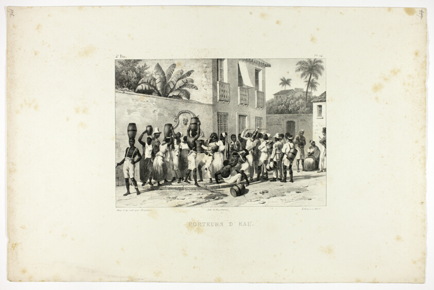 Water Carriers, plate 14 from Customs and traditions of the Negroes, volume 4 of Voyage pittoresque dans le Brésil