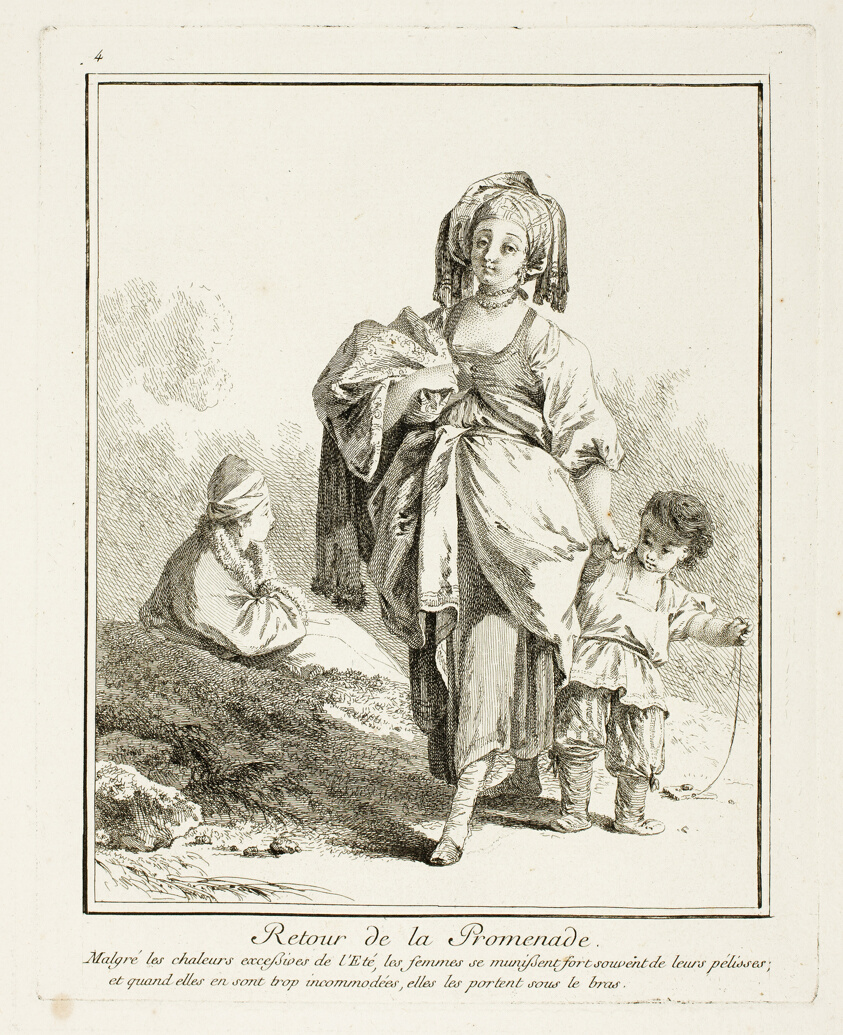 Retour de la Promenande (Returning from the Walk, plate four from Divers Habillements des Peuples du Nord)