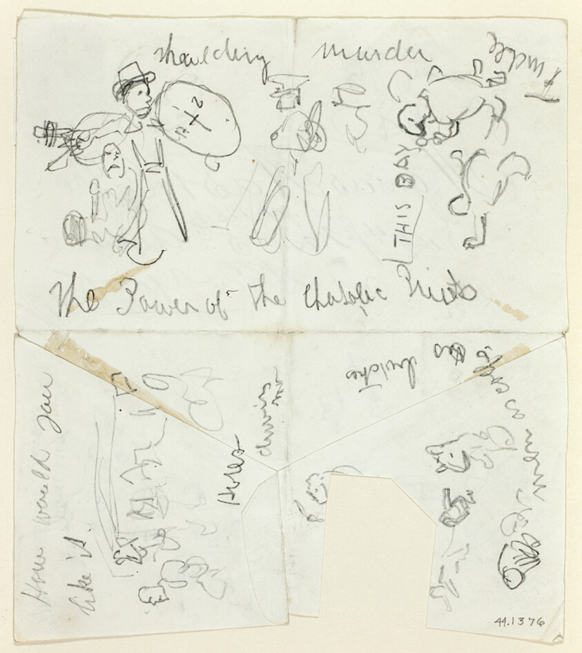 Sheet of Sketches: The Power of the Catholic Priests (recto); Sheet of Sketches (verso)