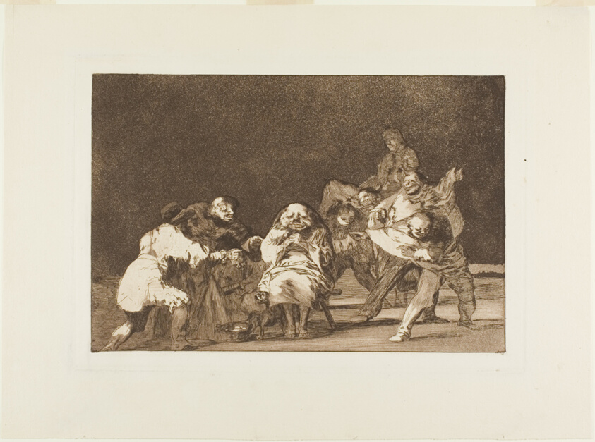 He who does not like thee will defame thee in jest, plate 17 from Los Proverbios