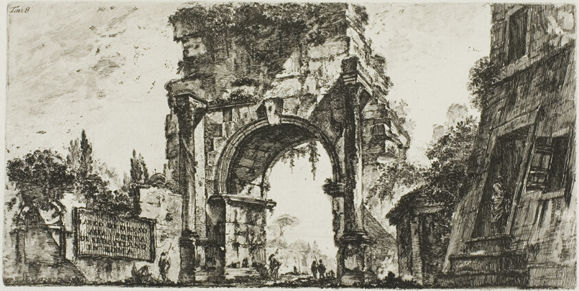 Arch of Drusus at the Porta S. Sebastiano in Rome, plate 8 from Some Views of Triumphal Arches and other monuments