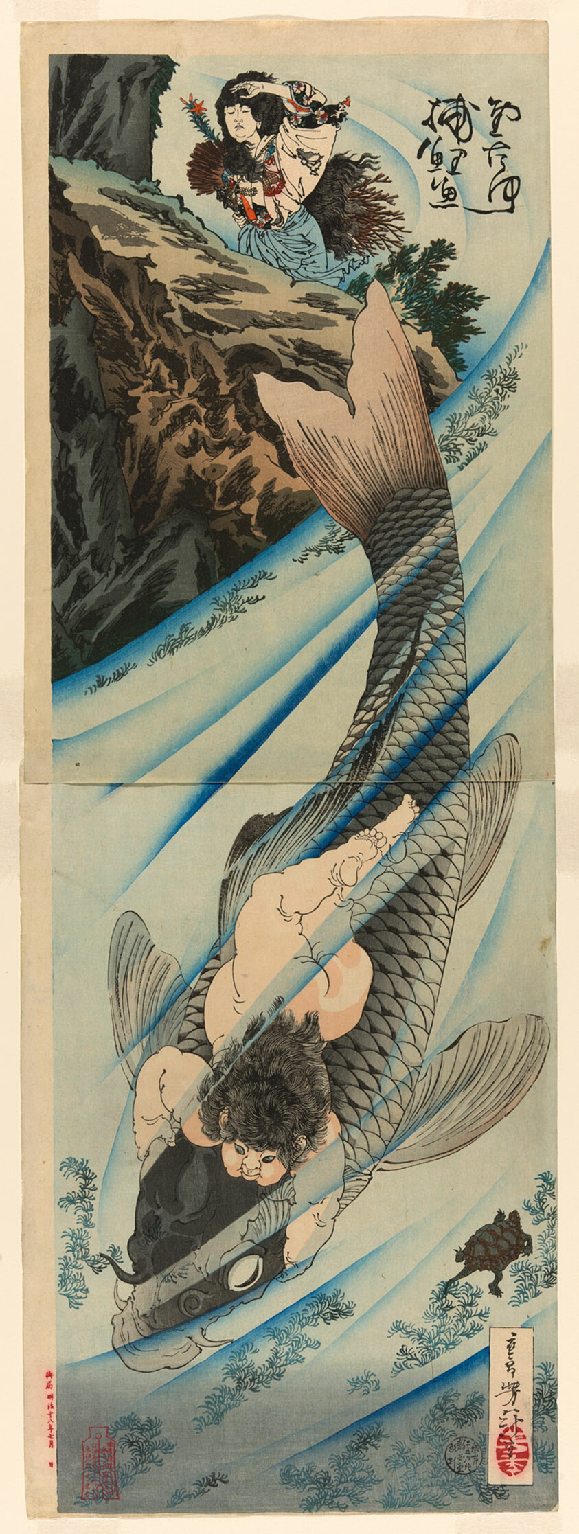 Kintaro Captures the Carp (Kintaro rigyo o torau)