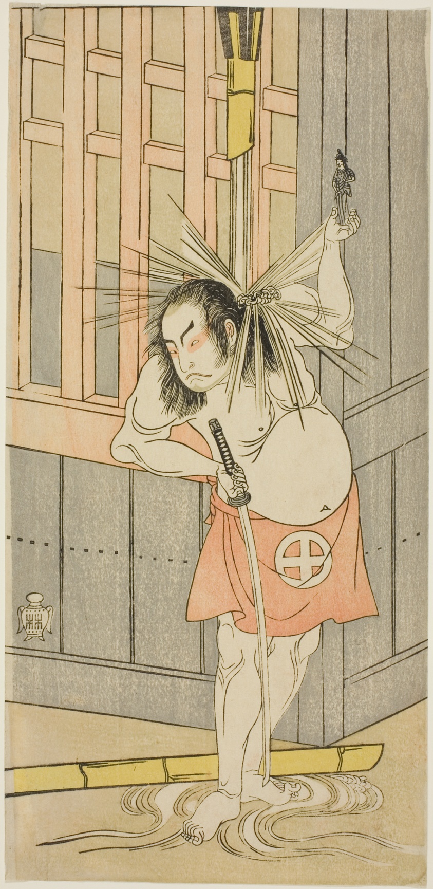 Actor Ôtani Hiroji III Possibly as Akaneya Hanshichi in “Snow on Mt. Fuji: The Soga Vendetta” (“Fuji no yuki kaikei Soga”)