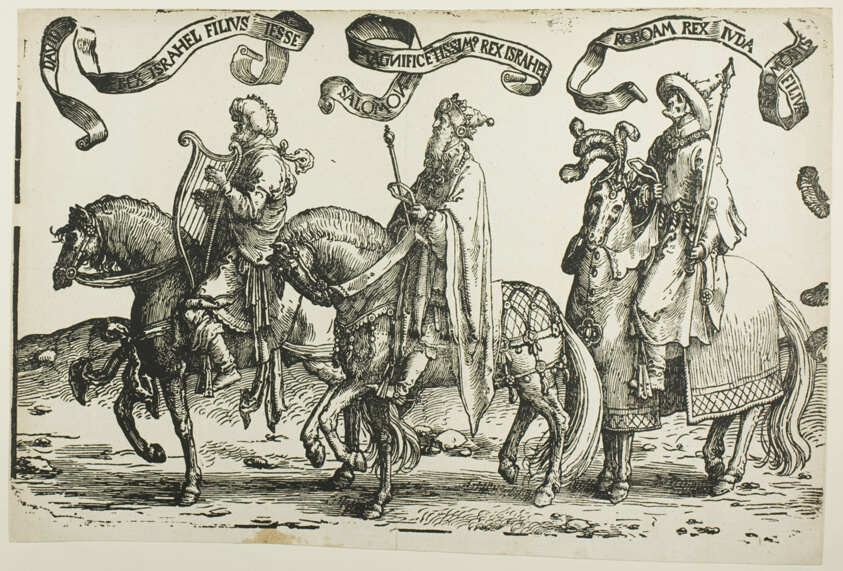 David, Solomon, Rehoboam, plate one, from The Twelve Kings of Israel