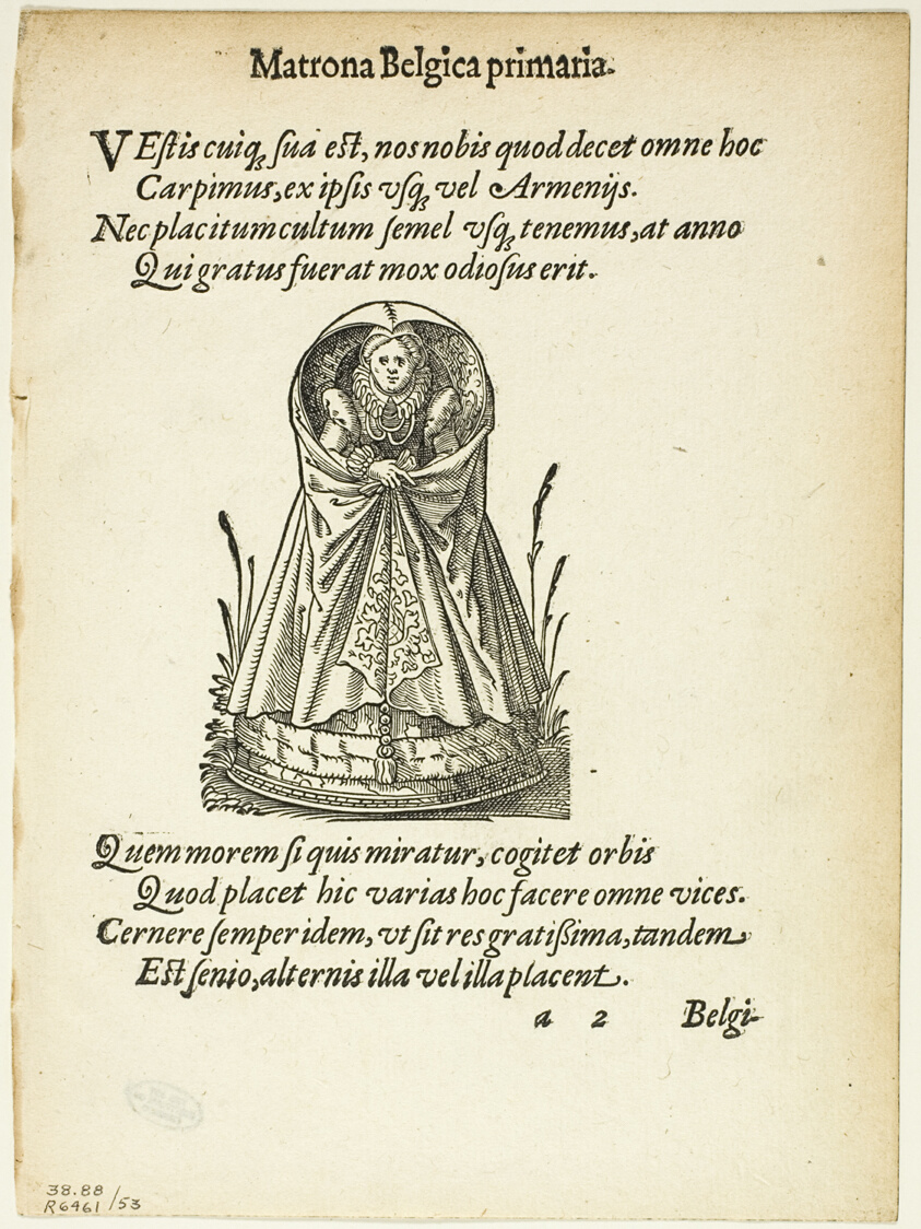 Matrona Belgica primaria (Belgian Matron of the First Rank) from Gynaeceum, sive Theatrum Mulierum, plate 53 from Woodcuts from Books of the XVI Century