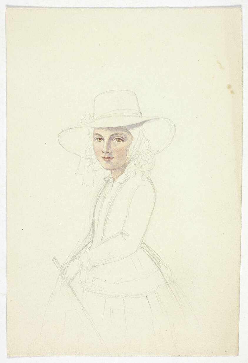 Portrait of Young Girl with Hat and Crop