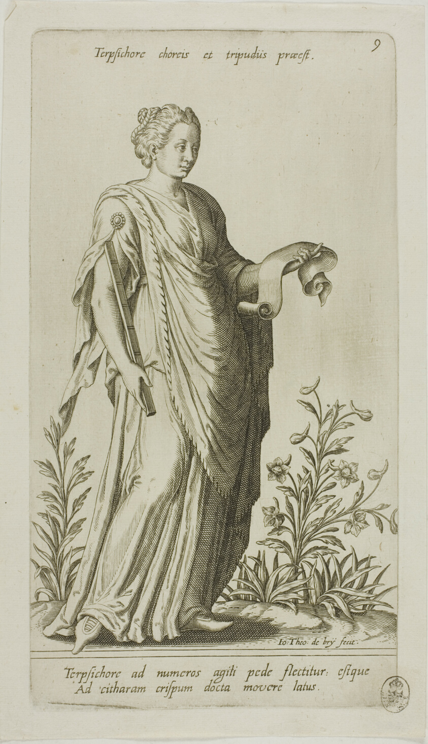 Terpsichore, Muse of Dance, plate 9 from Parnassus Biceps