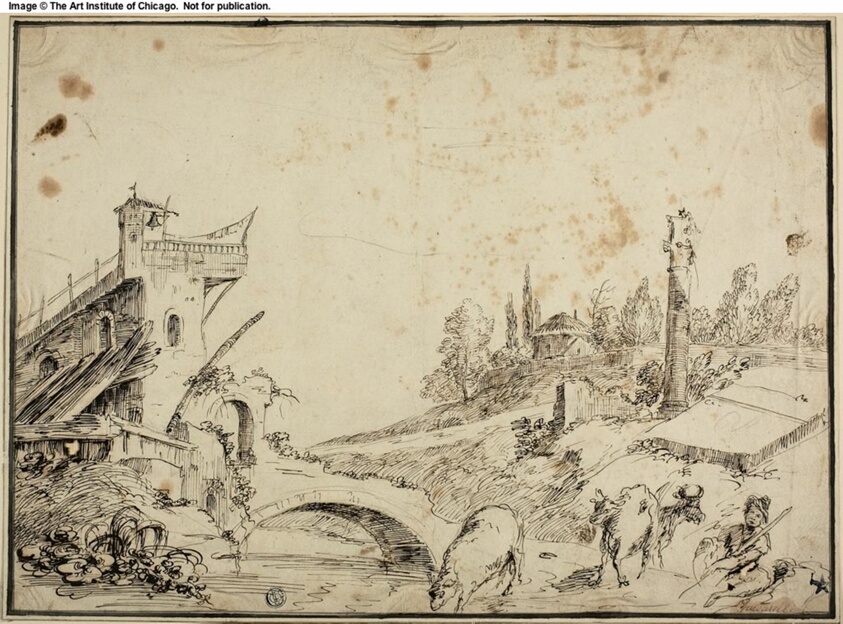 Pastoral Landscape with Shepherd and Cattle