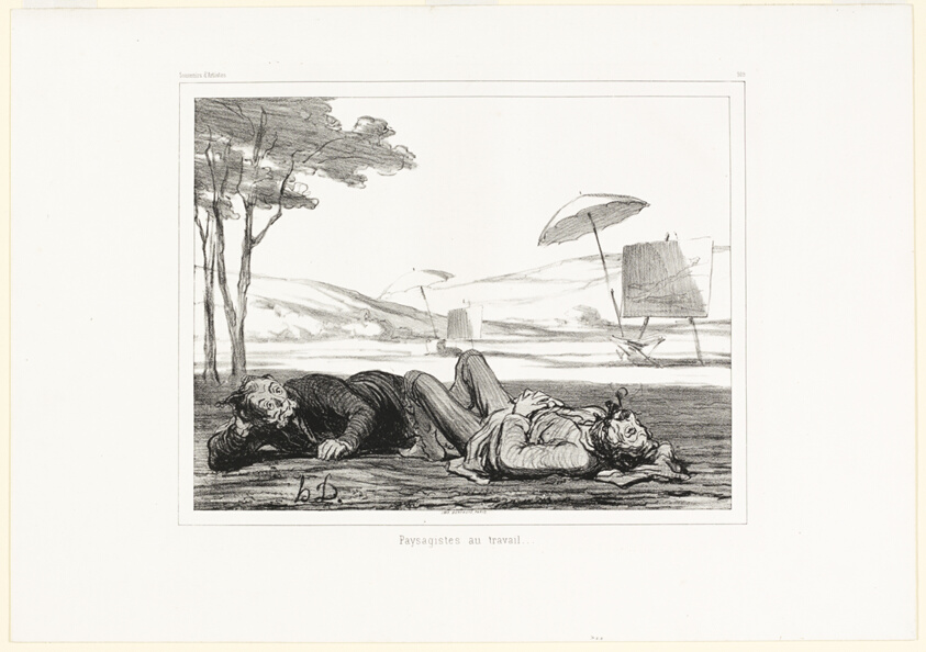 Landscape painters at work, plate 309 from Souvenirs d’artistes